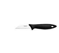FISKARS Cuchillo mondador con hoja de acero inoxidable, Essential, plástico/acero inoxidable, longitud de la hoja: 7 cm, negro/plateado, 1065580