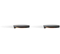 FISKARS Cuchillo para pelar, Functional Form, Longitud total: 23 cm, Acero inoxidable japonés/plástico, 1057542 (Paquete de 2)