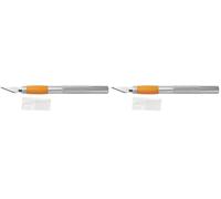 Fiskars Cúter de precisión, Longitud total: 15,9 cm, Acero de calidad/Plástico, Plata/Naranja, 1003885 (Paquete de 2)