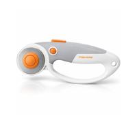 Fiskars Cúter rotatorio de titanio, Cúter giratorio con mango de bucle | Diámetro de la cuchilla: 45 mm, naranja/blanco/gris, 1066047