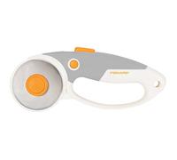 Fiskars Cúter rotatorio de titanio, Cúter giratorio con mango de bucle, Para diestros y zurdos, Diámetro de la hoja: 60 mm, Naranja/Blanco/Gris, 1066040