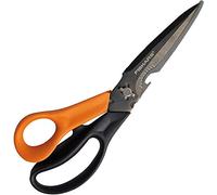 Fiskars Cuts + More Tijeras multifunción, Hoja de Acero Inoxidable/Mangos de plástico, Negro/Naranja, 3.0x30.5x12.0 cm