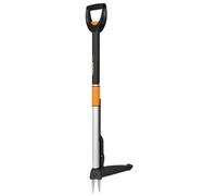 Fiskars Extractor de maleza telescópico, Longitud: 1-1,19 m, Mango de acero inoxidable/Mango de plástico, Negro/Naranja, SmartFit, 1020125