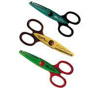 Fiskars 1003845 Tijeras dentadas, Verde/Turquesa/Amarillo, 1.8 x 17.5 x 22.4 cm, 3