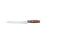 FISKARS Folken Cuchillo para pan, Longitud de hoja 21 cm | Acero inoxidable alemán/Madera de arce FSC, Color: Marrón, 1075695