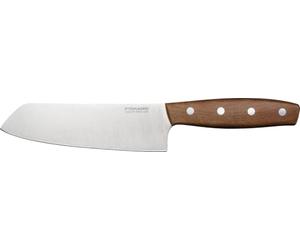 Fiskars Folken Cuchillo santoku, Longitud de hoja 16 cm, Hoja de acero inoxidable alemán, Mango de madera de arce con certificado FSC, 1075694