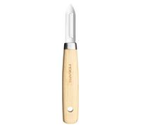 Fiskars Folken Pelador de hoja fija, Pelador para frutas y verduras, Hoja de acero de calidad, Mango de madera de arce con certificado FSC, 1075683
