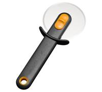 Fiskars Functional Form Cortapizzas, Rodillo para cortar pizza y masas, Cubierta protectora de la cuchilla, Rueda de acero inoxidable/Mango de plástico, Negro/Naranja, 1079963