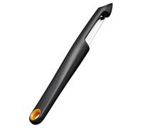 Fiskars Functional Form Pelador de frutas con cuchilla móvil, Pelador especial para tomates y kiwis, Cuchilla dentada, Hoja de acero inoxidable/Mango de plástico, Negro/Naranja, 1079961