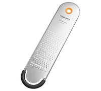 Fiskars Functional Form Rallador extrafino, Para rallar piel de limón, jengibre y chocolate, Protector de cuchilla, Cuchilla de acero inoxidable/Mango de plástico, Gris/Negro/Naranja, 1079966