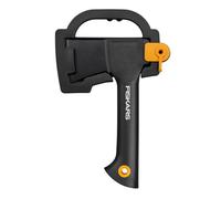 Fiskars Hacha de acampada, Solid, Con funda para transporte, Recubrimiento antiadherente, Hoja de acero/Mango de plástico con fibra de vidrio, Negro, A5, Longitud: 26 cm, 566 g, 1051084