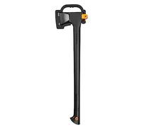 Fiskars Hacha de rajar L, Solid, Con funda para transporte, Recubrimiento antiadherente, Hoja de acero/Mango de plástico reforzado, Negro/Naranja, A19, Longitud: 65 cm, 1,6 kg, 1052044
