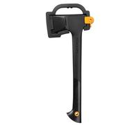 Fiskars Hacha de rajar, Solid, Con funda para transporte, Recubrimiento antiadherente, Hoja de acero/Mango plástico reforzado con fibra de vidrio, Negro/Naranja, A11, Longitud: 49 cm, 1,1 kg, 1051086