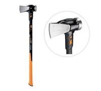 Fiskars Hacha IsoCore XXL, Para partir troncos y clavar cuñas, 92 cm, 5,22 kg, Negro/Naranja, 1020220