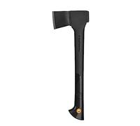Fiskars Hacha universal, Solid, Con funda para transporte, Recubrimiento antiadherente, Hoja de acero/Mango de plástico reforzado con fibra de vidrio, Negro, A10, Longitud: 49 cm, 1 kg, 1051085