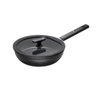 Fiskars Hard Face Sartén Antiadherente 24 cm, Aluminio Reciclado, Negro