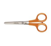 FISKARS Hobby Tijeras Punta Redondeada, Longitud: 13 cm, Para diestros y zurdos, Hoja de acero inoxidable/Mangos de plástico, Naranja, Classic, 1005154