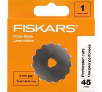 Fiskars Hoja giratoria perforada de 45 mm (1 paquete), hoja de corte giratoria de punto de ganchillo para perforar forro polar, tela, papel y más para manualidades, costura y proyectos de acolchado