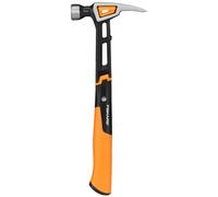 Fiskars IsoCore M, Martillo de encofrador, para clavar clavos, 34 cm | Acero endurecido/Plástico reforzado con fibra de vidrio, Color: Negro/Naranja, 1020214