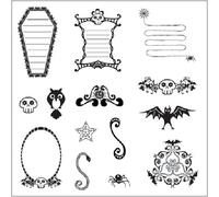 Fiskars Li'l Davis Designs - Sellos transparentes de diseño de 8 x 8 pulgadas, espeluznante pesadilla