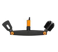 Fiskars Limpiador de canalones, Raspador y cepillo ajustables, Largo: 4,5 cm, Negro/Naranja, 1001414