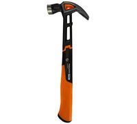 Fiskars Martillo universal IsoCore L con garra curvada, Longitud: 34 cm, Peso: 779 g, Negro/Naranja, 1027203
