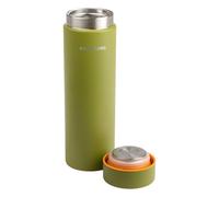 Fiskars On-the-go Botella térmica, 0,5 L, Botella antigoteo y sin BPA para bebidas frías y calientes, Diseño compacto para jardín y uso al aire libre, Altura 22 cm, Acero inoxidable, Verde, 1078760