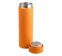 Fiskars On-the-go Botella térmica, 0,5 L, Botella antigoteo y sin BPA para bebidas frías y calientes, Diseño compacto para jardín y uso al aire libre, Altura 22 cm, Acero inoxidable, Naranja, 1078698