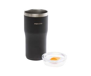 Fiskars On-the-go Vaso térmico, 0,5 L, Vaso térmico para café y té, Sin BPA, Taza de café ergonómica y apilable, Altura 16,2 cm, Negro, 1078762