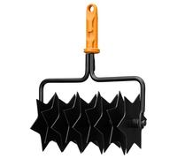 FISKARS OneClick Aireador de Césped en Estrella | Accesorio para Airear y Revitalizar el Suelo, Cambio en 1 Clic, Cuchillas de Acero Endurecido, Negro y Naranja, 1080688