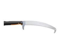 Fiskars OneClick Sierra Curvada para Ramas, Cambio fácil en un Clic, Apta para Ramas Altas con Mango telescópico, Longitud: 62,1 cm, Negro/Naranja, 1080690