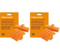 FISKARS Original Cuchillas de Repuesto para máquinas de Corte de Papel, 2 Unidades, para Corte Recto, Naranja, 1003868 (Paquete de 2)