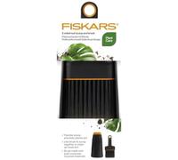FISKARS Pala para siembra con Cepillo, Pala para siembra de 8" | Negro/Naranja, 1071302