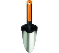 Fiskars Pala plantadora premium, Longitud: 28 cm, Pala de acero inoxidable, Negro/Naranja, 1000726