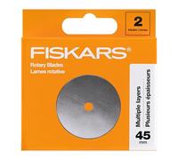 Fiskars Paquete de 2 cuchillas giratorias de 45 mm, cuchillas de repuesto para cortadores giratorios, corte de precisión para acolchado y costura