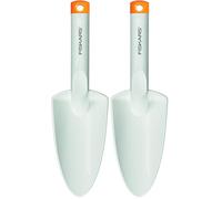 Fiskars Plantadora, Longitud: 29,1 cm, Blanco/Naranja, Plástico Reforzado con Fibra de Vidrio, 1027032 (Paquete de 2)