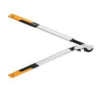 Fiskars Podadera con cuchilla bypass para madera verde, Sistema cremallera PowerGear X, Talla L, Capa antiadherente, Diámetro corte: 5 cm, Acero templado, Longitud: 80 cm, Negro/Naranja, LX98, 1020188