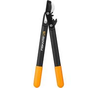 Fiskars Podadera con Cuchilla Bypass para Madera Verde, Sistema Cremallera PowerGear, Diámetro Corte 3.8 cm, Cuchillas Acero Templado Antiadherente, Longitud 45 cm, Negro y Naranja, L70, 1002104