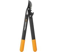 Fiskars Podadera con cuchilla bypass para madera verde, Sistema de cremallera PowerGear, Diámetro de corte: 2,8 cm, Cuchillas de acero templado con cubierta antiadherente, Longitud: 46 cm, Negro/Naranja, L72, 1001555