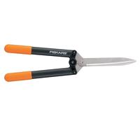Fiskars PowerLever 1001564 - Tijeras cortasetos HS52, Recubrimiento antiadherente, cuchillas de Acero de calidad/Plástico reforzado con Fibra de vidrio, longitud: 58.5 cm, color Negro/Naranja