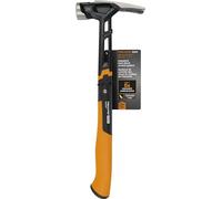 Fiskars Pro IsoCore Martillo de carpintería, 40 cm, 480 g, con garra de rasgón, mango amortiguador e imán para clavar clavos grandes en madera dura y herramientas de bricolaje