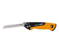 Fiskars Pro Sierra plegable compacta, Incluye 2 hojas de sierra, Longitud de la hoja de sierra: 15 cm, 13 TPI y 24 TPI, Negro/Naranja, PowerTooth, 1062934