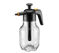 Fiskars Pulverizador a presión, Para tratamientos de plantas a base de agua, Patrón de pulverización ajustable, Válvula de seguridad para la estabilidad de la presión, 1,8l, Negro/Naranja/Transparente