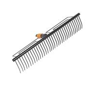 Fiskars Rastrillo para césped con 35 dientes, Cabezal de herramienta QuikFit, Largo: 57 cm, Acero al carbono, Negro, QuikFit, 1000656