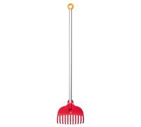 Fiskars Rastrillo MyFirst Fiskars, Para niños, Con 11 púas, Longitud: 86 cm, púas de material sintético/Mango de aluminio, Rosa/Naranja, 1001419