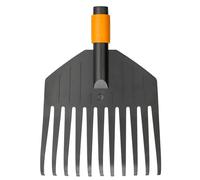 Fiskars Rastrillo pequeño para hojas, cabeza de la herramienta, 11 dientes, Longitud: 21,3 cm, dientes de plástico, Negro/Naranja, QuikFit, 1000659