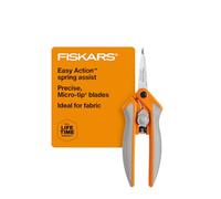 Fiskars RazorEdge - Tijeras de acción fácil de micropunta - 15,2 cm - Tijeras de tela de acero inoxidable - Artes y manualidades - Naranja