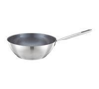 Fiskars Sartén wok, Ø 28 cm / 4,5 L, Con revestimiento, Apta para todas las placas de cocción, Acero inoxidable reciclado, All Steel, Plateado, 1064747
