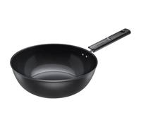 Fiskars Sartén Wok, Hard Face, Diámetro 28 cm, Capacidad: 4,5 litros, Apta para todas las Placas, Revestimiento Antiadherente, Resistente a los Arañazos, Aluminio/Plástico, Negro, 1075523