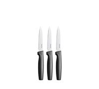Fiskars Set de cuchillos de cocina, 3 piezas, Functional Form, Acero inoxidable/plástico, Negro, 1057563